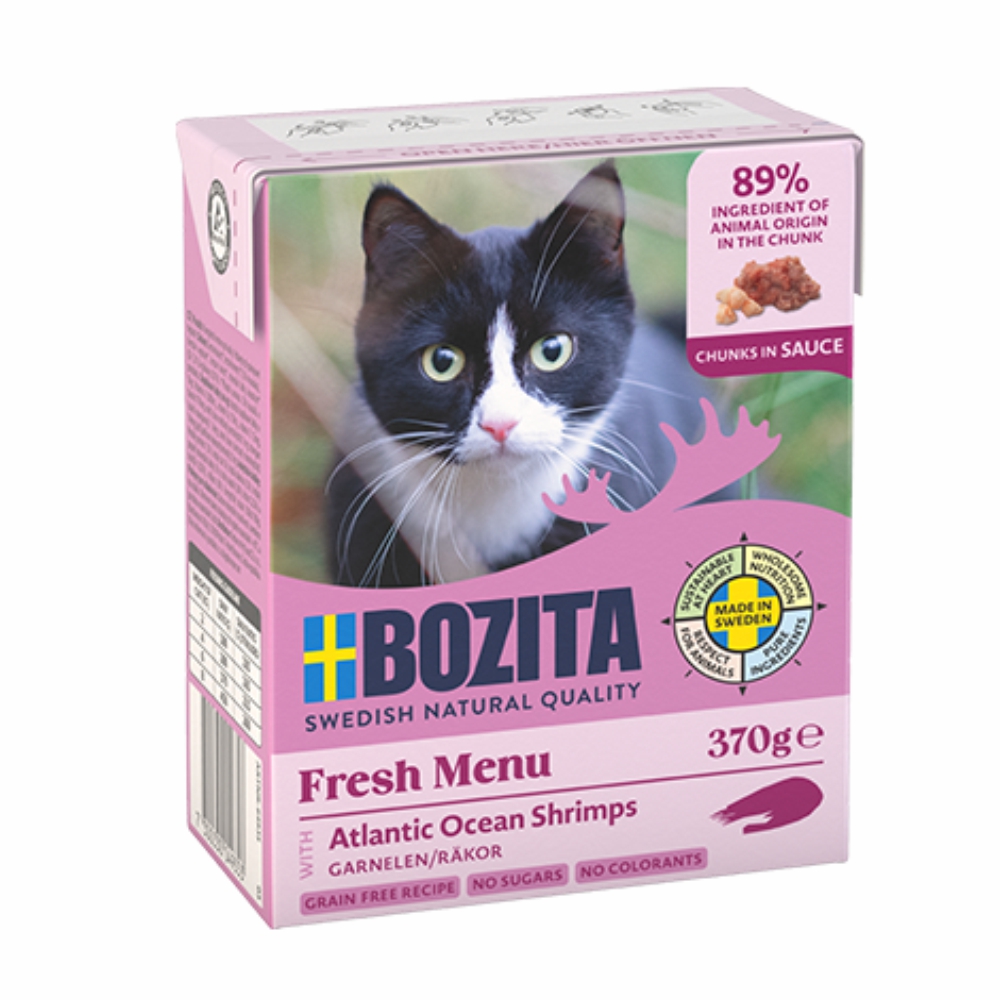 BOZITA dla kota kawałki w sosie z krewetkami 370g